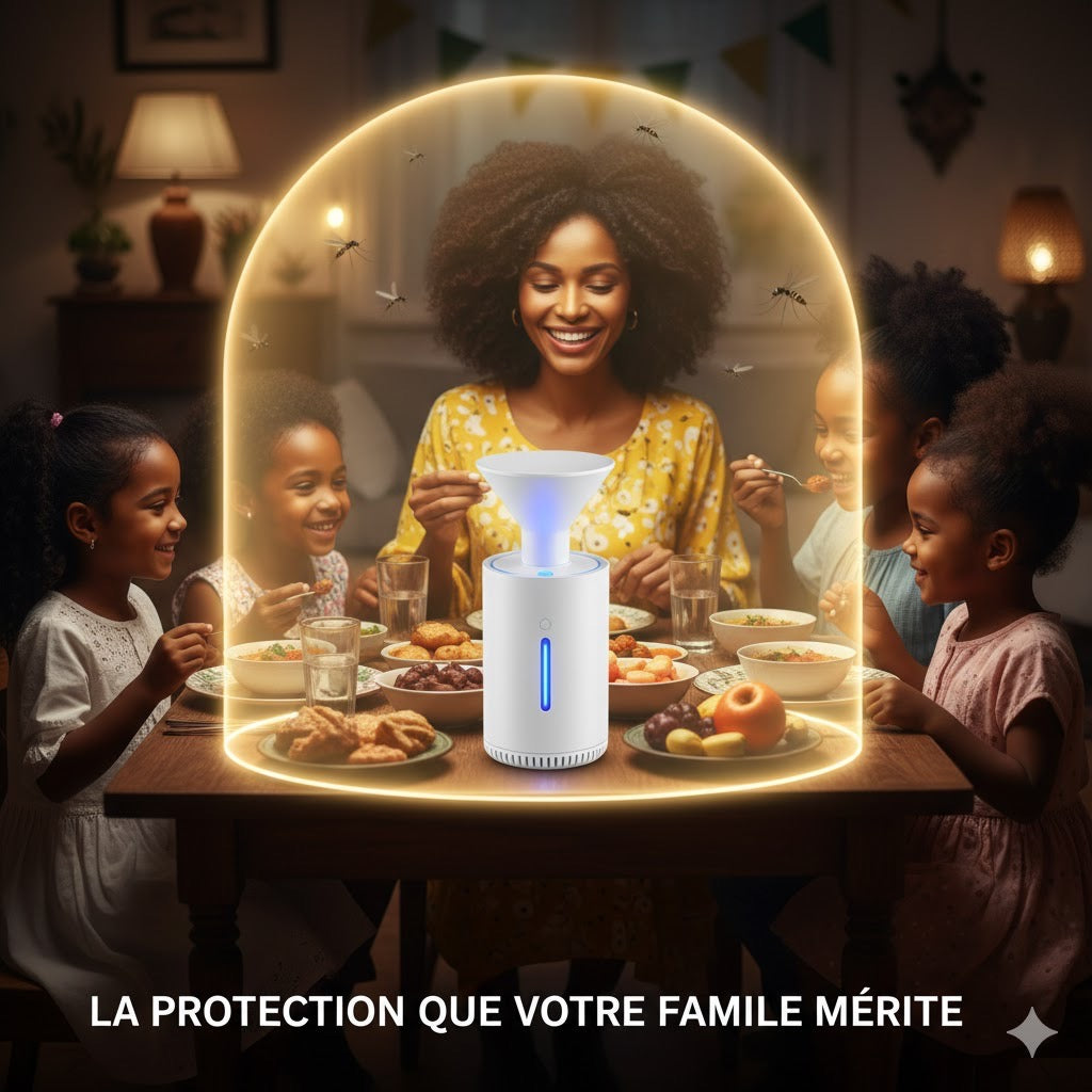 Lampe Anti-Moustiques Pro : Protection 360° Silencieuse pour toute la Famille