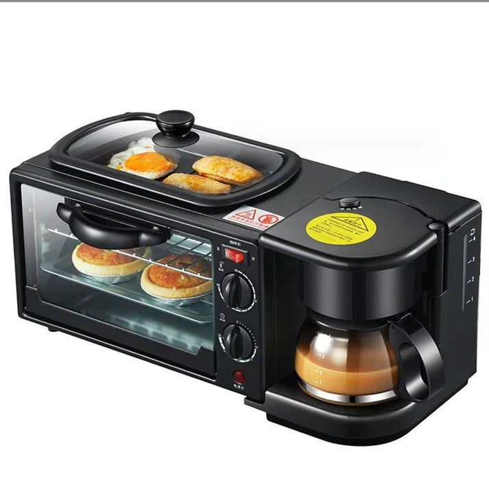 Appareil Multifonction 3-en-1 : Four, Grille-Pain & Machine à Café