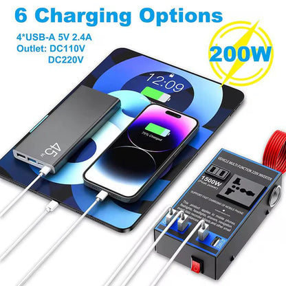 Mini Onduleur de Voiture 1500W