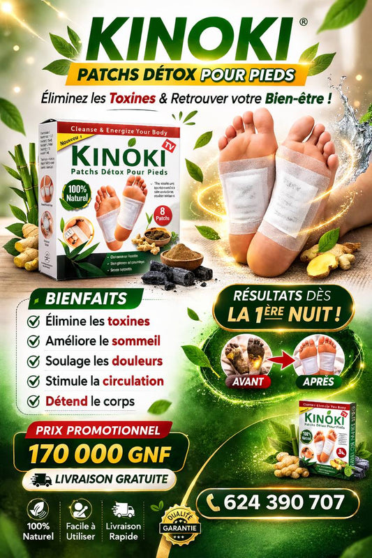 Kinoki – Patchs Détox pour les Pieds | Éliminez les Toxines Pendant votre Sommeil !
